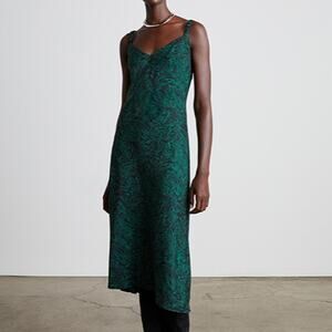 Who What Wear Size L Slip Dress Green Black Freya Whimsygoth Layering Casual